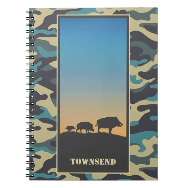 Cuaderno Wild Boar and Camo spiral (Frente)