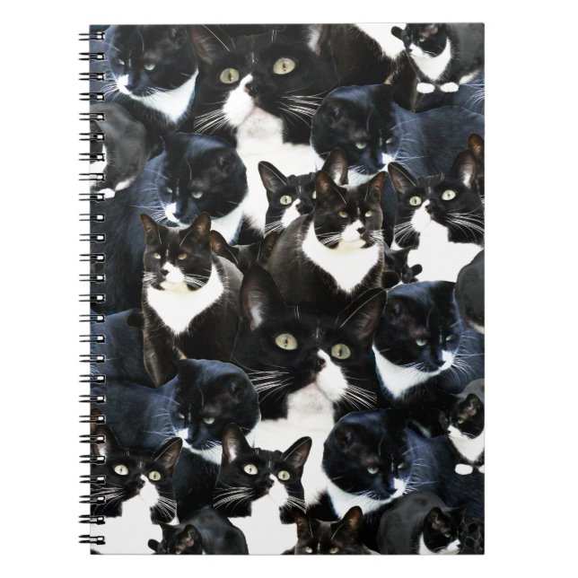 Cuaderno Wild Cat Madness Fun Kitty Collage de fotos Art (Frente)