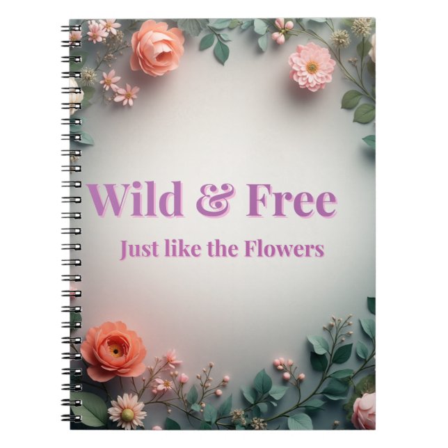 Cuaderno  Wild & Free Floral Line Art | Boho Minimal Design (Frente)