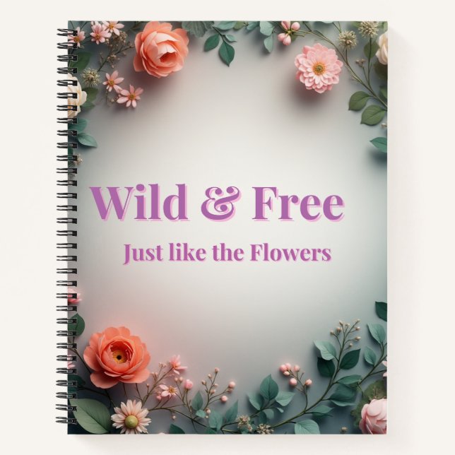Cuaderno  Wild & Free Floral Line Art | Boho Minimal Design (Anverso)