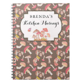 Cuaderno Wild mushrooms pattern custom notebook