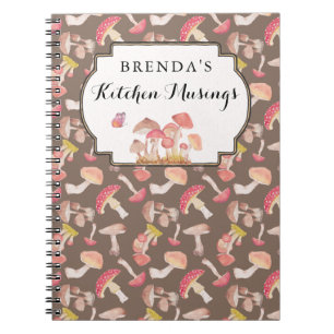Cuaderno Wild mushrooms pattern custom notebook