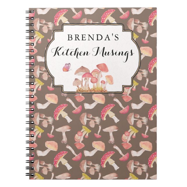Cuaderno Wild mushrooms pattern custom notebook (Frente)