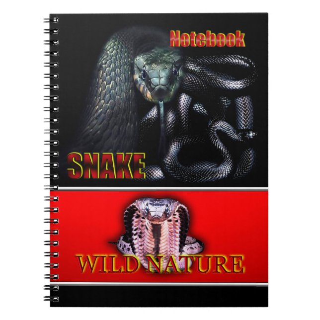 Cuaderno WILD NATURE - colección de diseño de SNAKE negro (Frente)
