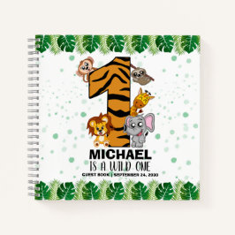 Cuaderno Wild One Safari Jungle First Birday Guest Book