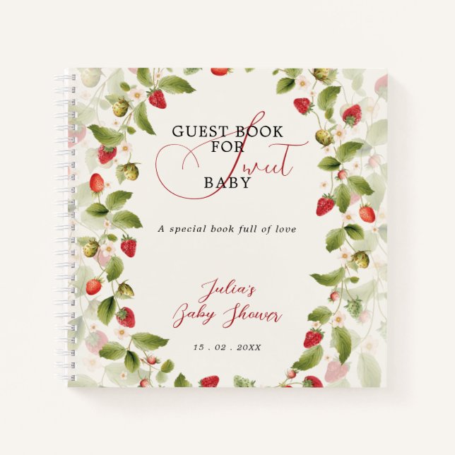 CUADERNO WILD STRAWBERRY SWEET BABY SHOWER (Anverso)