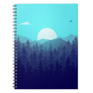 Cuaderno Wilderness Forest Sunrise Vintage Ilustracion