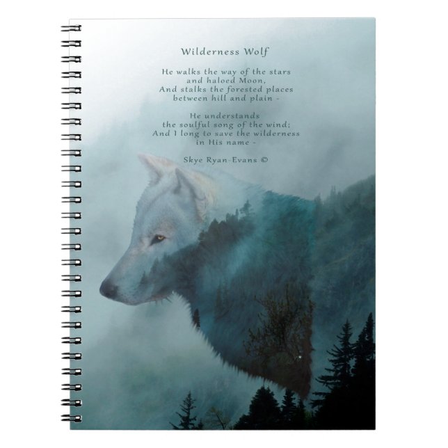 Cuaderno Wilderness Wolf & Eco Poem (Frente)