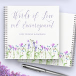 Cuaderno Wildflower Baby Shower Guestbook Purple Floral<br><div class="desc">Libro de Baby Shower Wildflower para que los huéspedes dejen palabras de amor y ánimo. El diseño de esta flor de acuarela de bonito tiene delicadas flores praderas en lavanda lila rosa púrpura y azul. La plantilla está lista para que agregue el nombre de la futura madre o de los...</div>