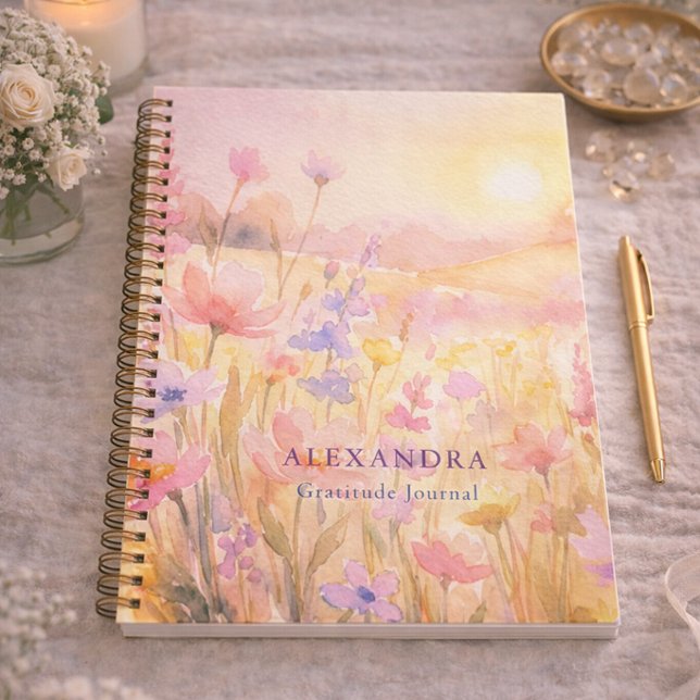 Cuaderno Wildflower Meadow  Personalized Gratitude Journal (Subido por el creador)