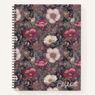 Cuaderno Wildflower Pink Rose Garden Personalized 
