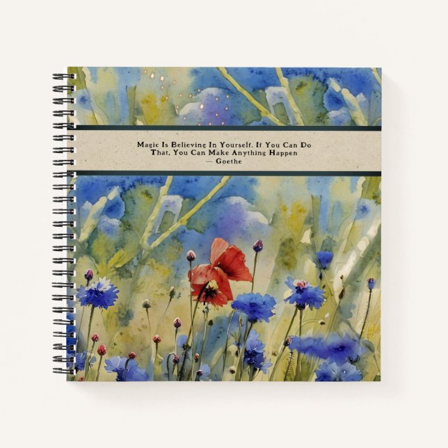 Cuaderno Wildflowers Meadow cree en ti mismo Journal (Anverso)