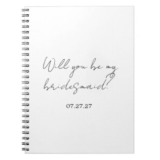 Cuaderno Will You Be My Bridesmaid Custom Cursive