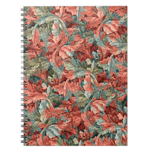 Cuaderno William Morris Acanthus Óxido Rojo Verde Salvia