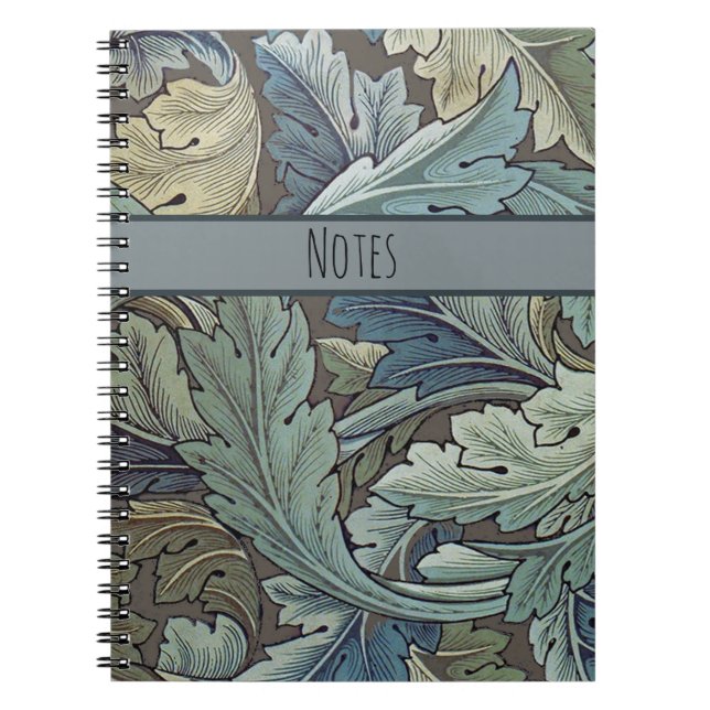 Cuaderno William Morris Acanthus Sage Flor Floral Botánica (Frente)