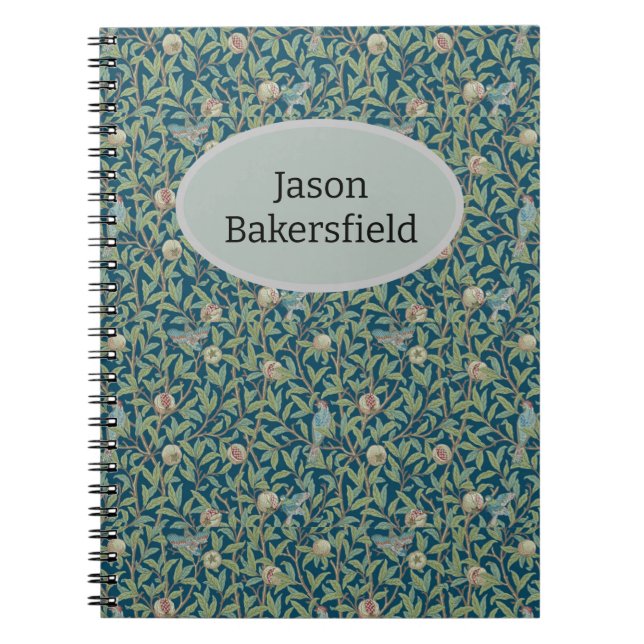 Cuaderno William Morris "Bird and Pomegranate" Personalized (Frente)
