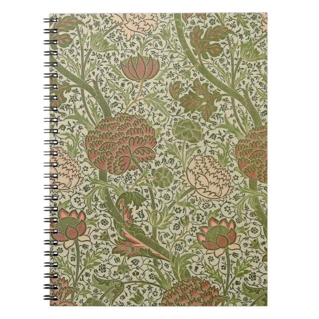 Cuaderno William Morris Cray Sage Flor Floral Botánica (Frente)