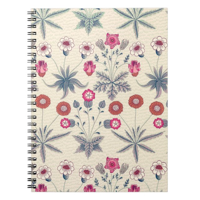 Cuaderno William Morris Daisy Floral Pattern Red Orange (Frente)