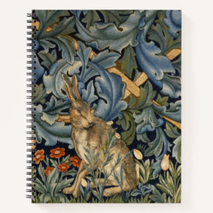 Cuaderno William Morris Forest Rabbit Floral Art Nouveau