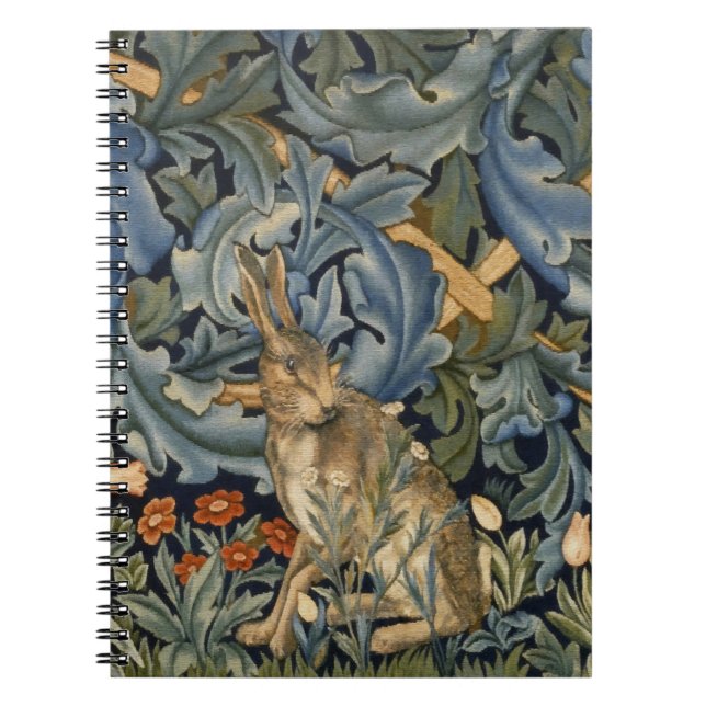 Cuaderno William Morris Forest Rabbit Floral Art Nouveau (Frente)