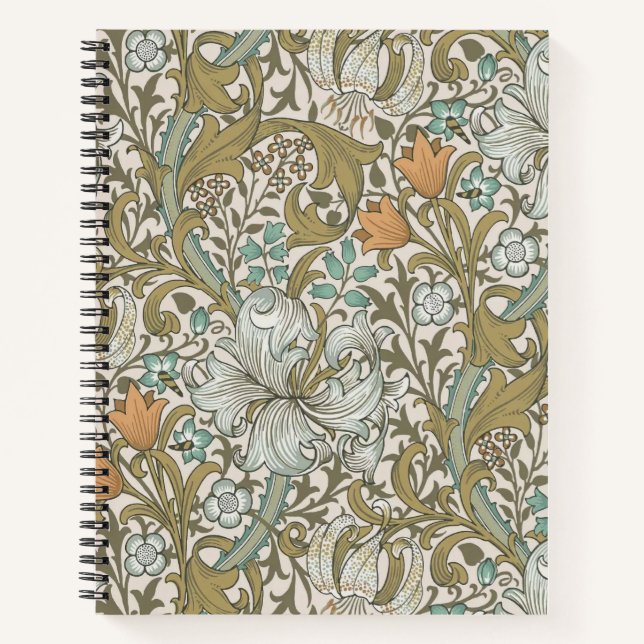 Cuaderno William Morris Golden Lily Blue Gold (Anverso)