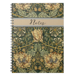 Cuaderno William Morris Honeysuckle Green Floral