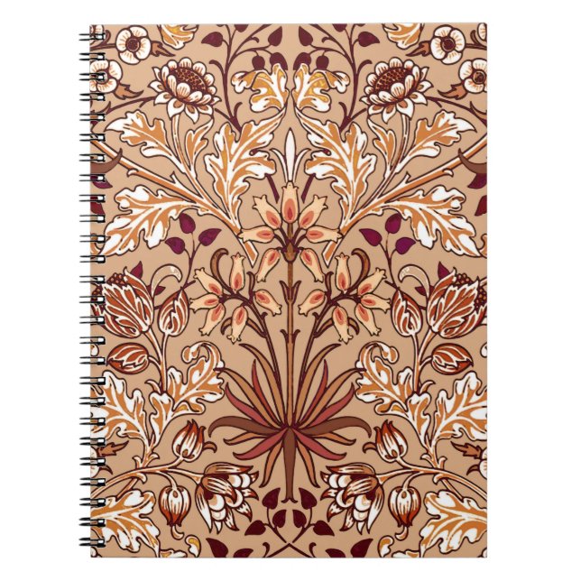 Cuaderno William Morris Hyacinth Print, Brown and Beige (Frente)