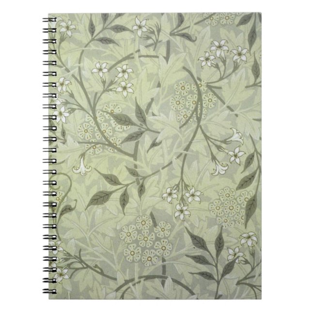 Cuaderno William Morris Jasmine Flower Wallpaper Art (Frente)