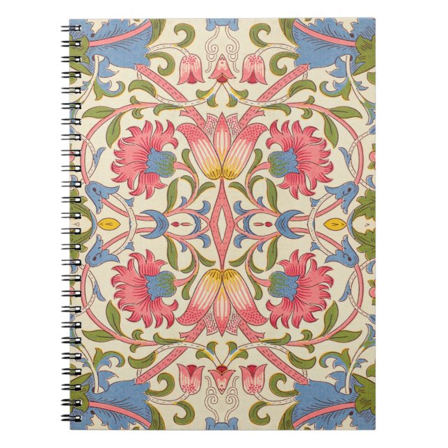 Cuaderno William Morris Lodden Patrón Floral Pastel  (Frente)