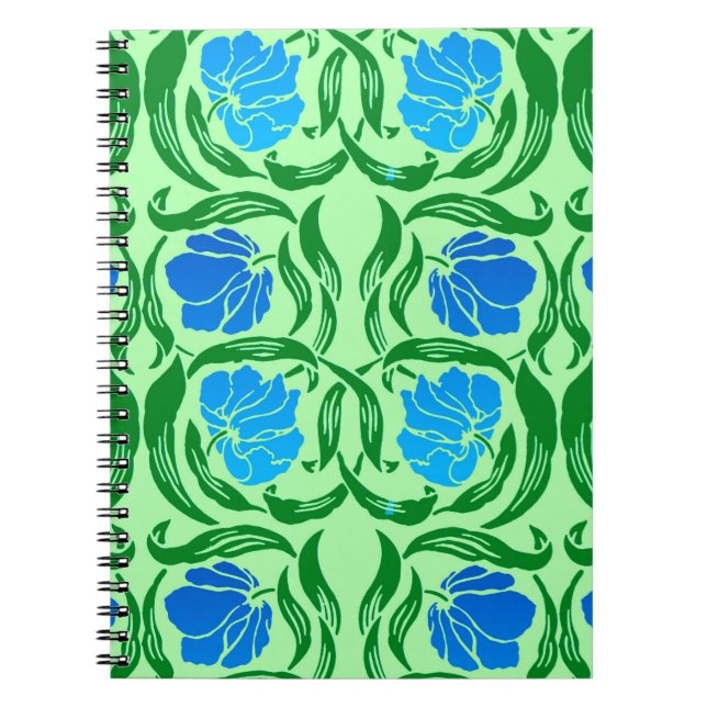 Cuaderno William Morris Pimpernel, Blue & Lime Green (Frente)