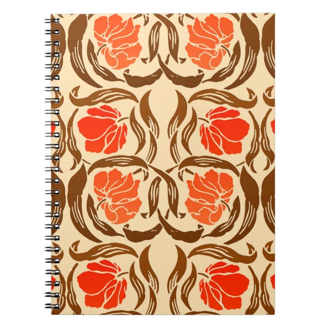 Cuaderno William Morris Pimpernel, Mandarin Naranja y Brown (Frente)