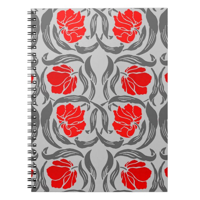 Cuaderno William Morris Pimpernel, Silver Gray and Red (Frente)