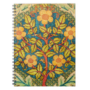 Cuaderno William Morris Rosa Wreath: Arte y artesanía clási