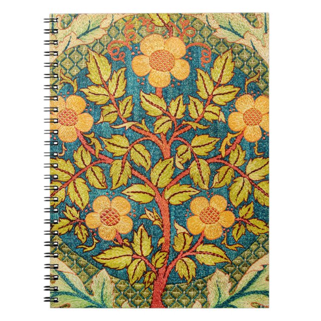 Cuaderno William Morris Rosa Wreath: Arte y artesanía clási (Frente)