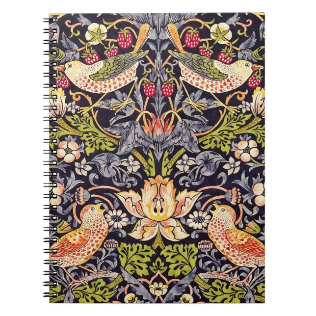 Cuaderno William Morris Strawberry Thief Floral Art Nouveau (Frente)