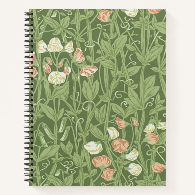 Cuaderno William Morris Sweet Pea Floral Design (Anverso)