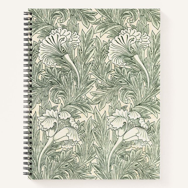 Cuaderno William Morris Tulip Wallpaper Classic Green (Anverso)