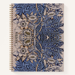 CUADERNO WILLIAM *MORRIS TULIP Y WILLOW BLUE FLOWERS