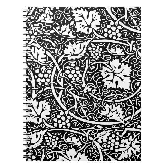 Cuaderno William Morris Vino blanco negro de uva (Frente)