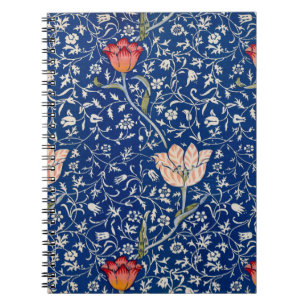 Cuaderno William Morris Vintage Tulip Floral Patrón Índigo