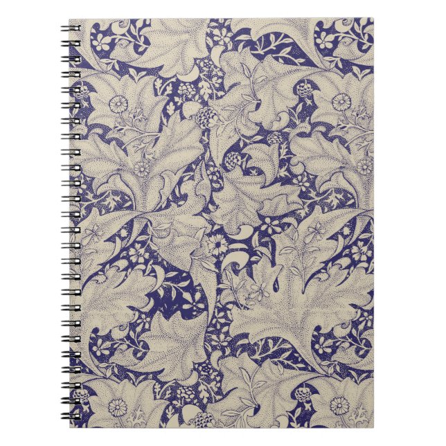 Cuaderno William Morris Wallflower damasco azul floral (Frente)
