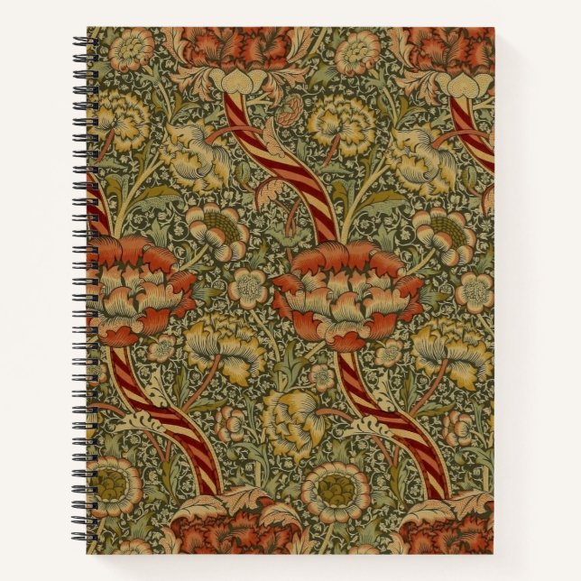 Cuaderno William Morris Wandle English Floral Damask Design (Anverso)