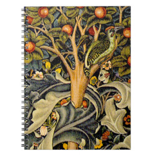 Cuaderno William Morris Woodpecker Tapestry Arts & Crafts