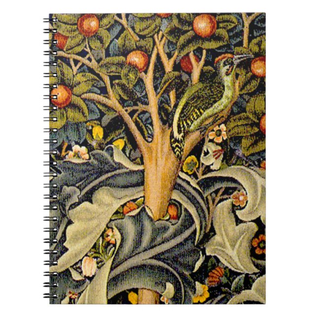 Cuaderno William Morris Woodpecker Tapestry Arts & Crafts (Frente)