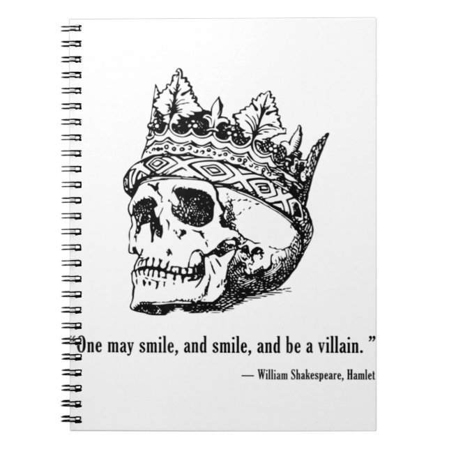 Cuaderno William Shakespeare Hamlet Drama inglés Villain T (Frente)