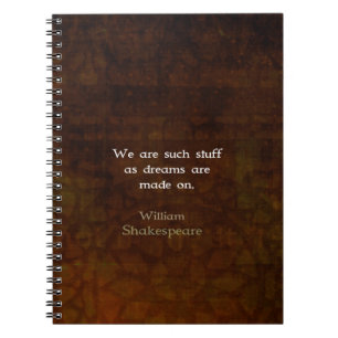 Cuaderno William Shakespeare Inspirador Dream Cita