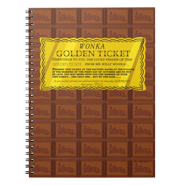Cuaderno Willy Wonka Golden Ticket (Frente)