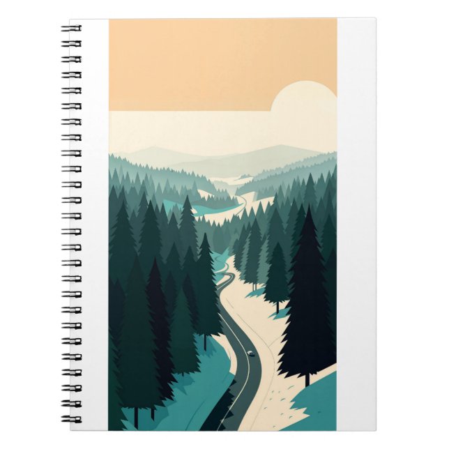 Cuaderno Winding Road Through Forest (Frente)