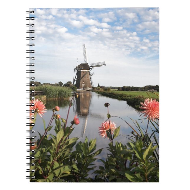 Cuaderno Windmill and flowers in Holland notebook (Frente)