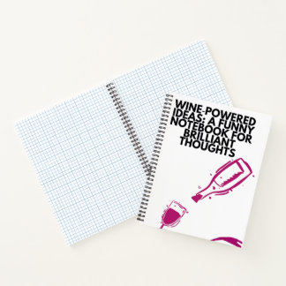 Cuaderno Wine‑Powered Ideas – Funny Notebook for Brilliant 